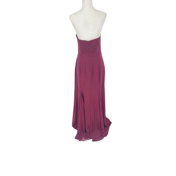 White Vera Wang Burgandy Sweatheart Neckline‎ Dress Size 6 Wedding Bridesmaid - Picture 2 of 6